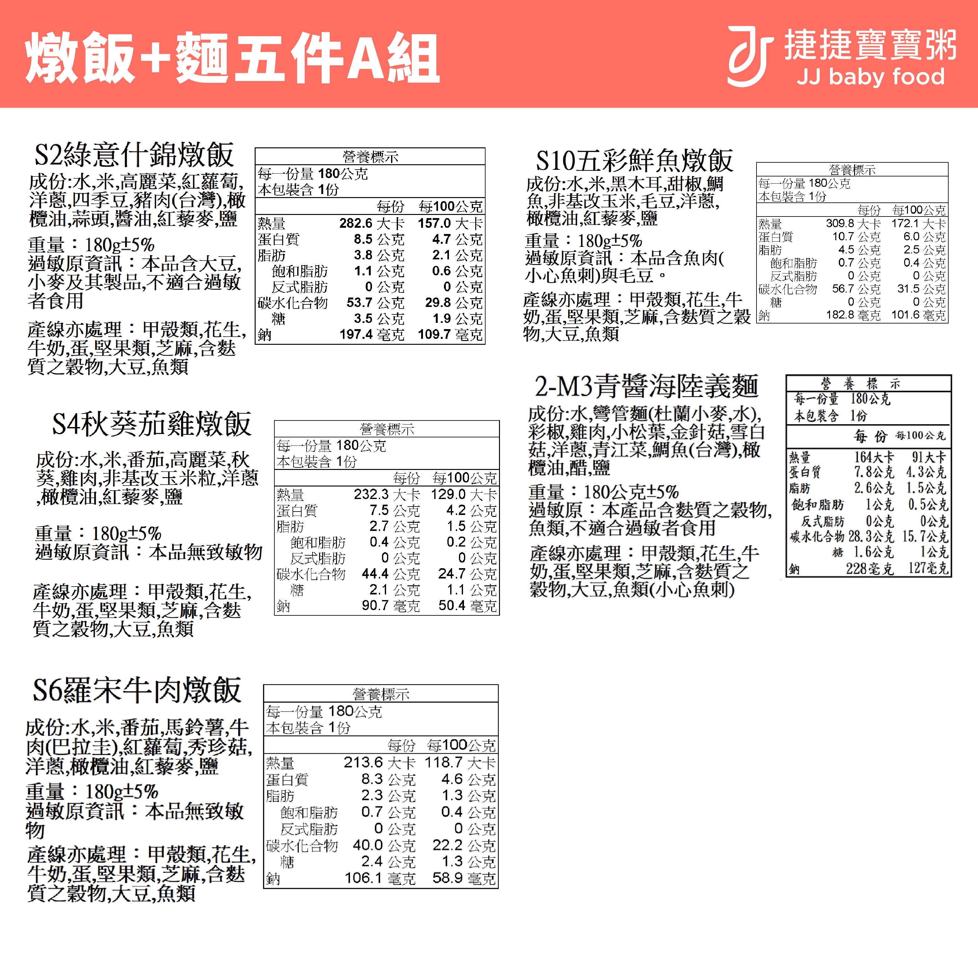 寶寶副食品-G-S2-02A燉飯+麵五件A組