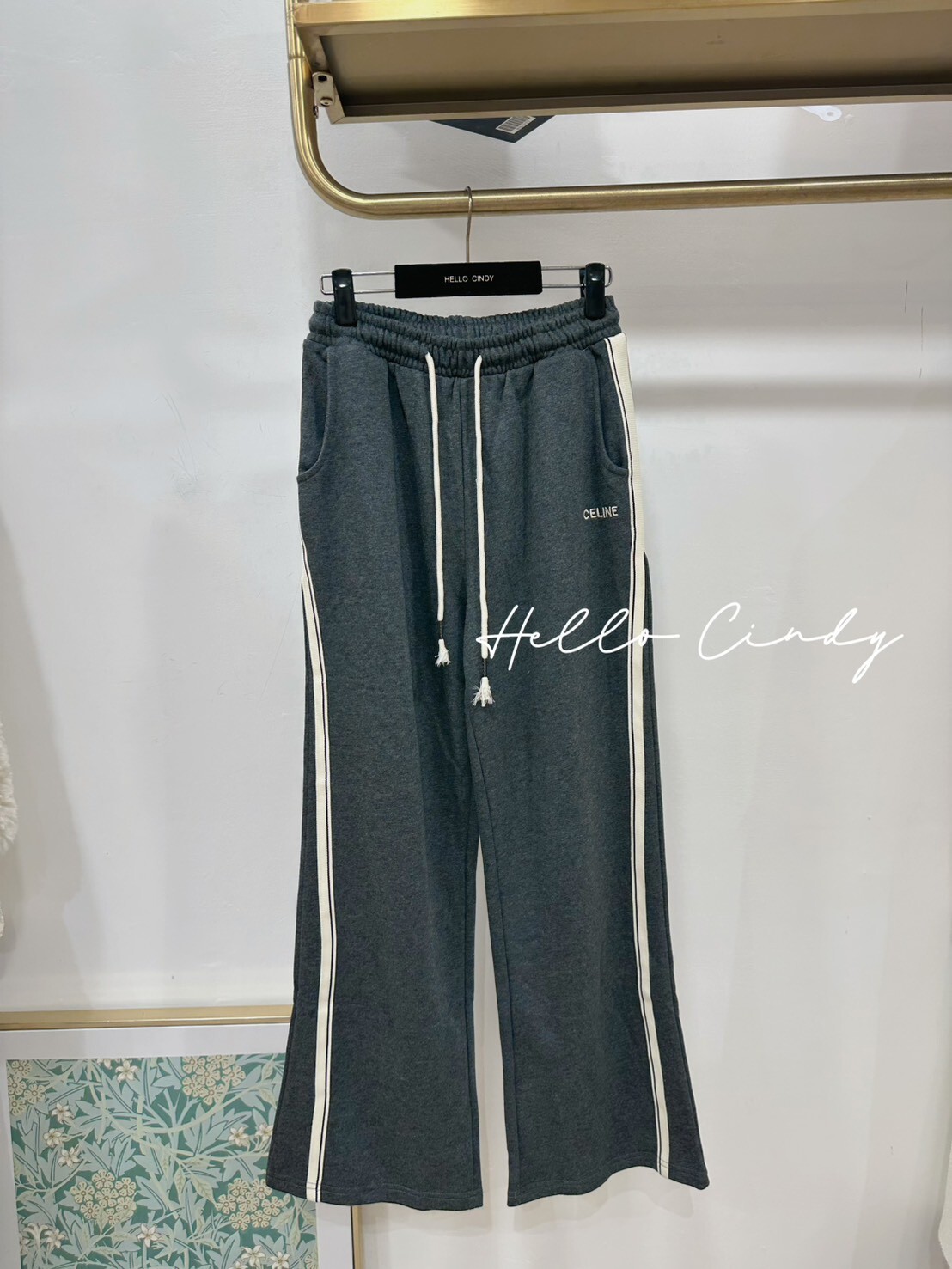 2/3小直播獨家特價款~英倫風格側白條綁繩口袋棉褲