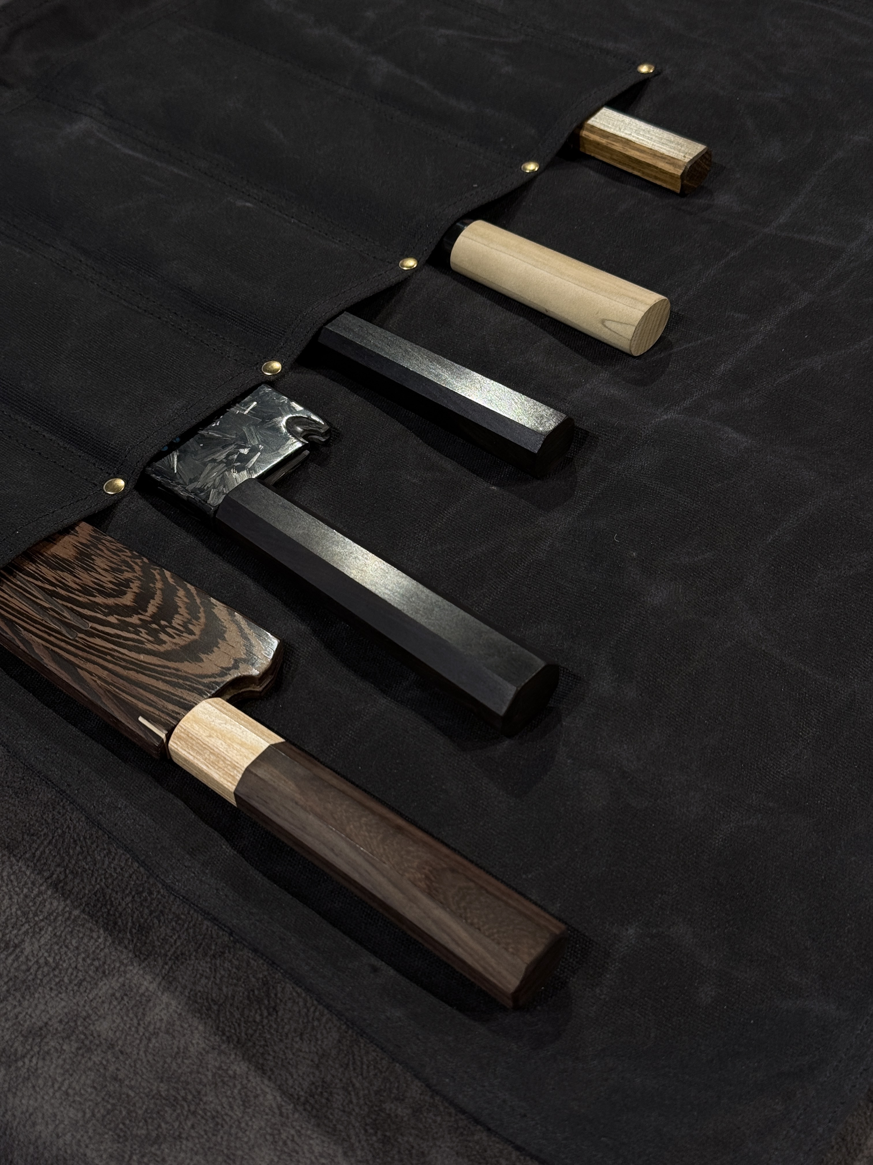 5 Pockets Canvas Knife Roll (Great Wave Starry Night)