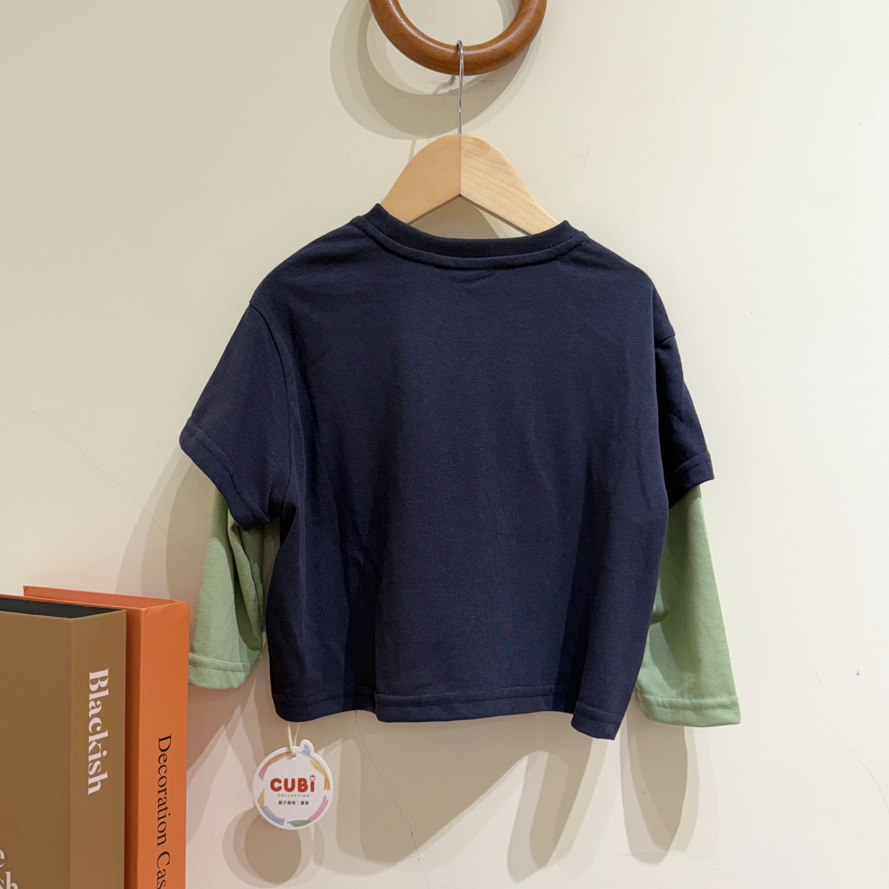 26春 小房子撞色假兩件上衣