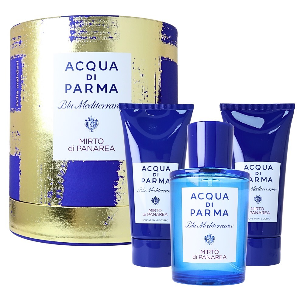 Acqua Di Parma 藍色地中海系列 Mirto di Panarea 加州桂淡香水禮盒組 (香水100ml+身體乳75ml+沐浴乳75ml)