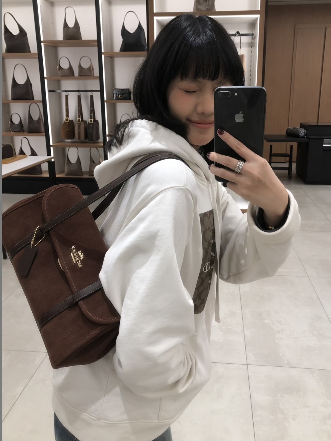 COACH BRIDGET 35 麂皮 皮革 翻蓋單肩包 腋下包 三色