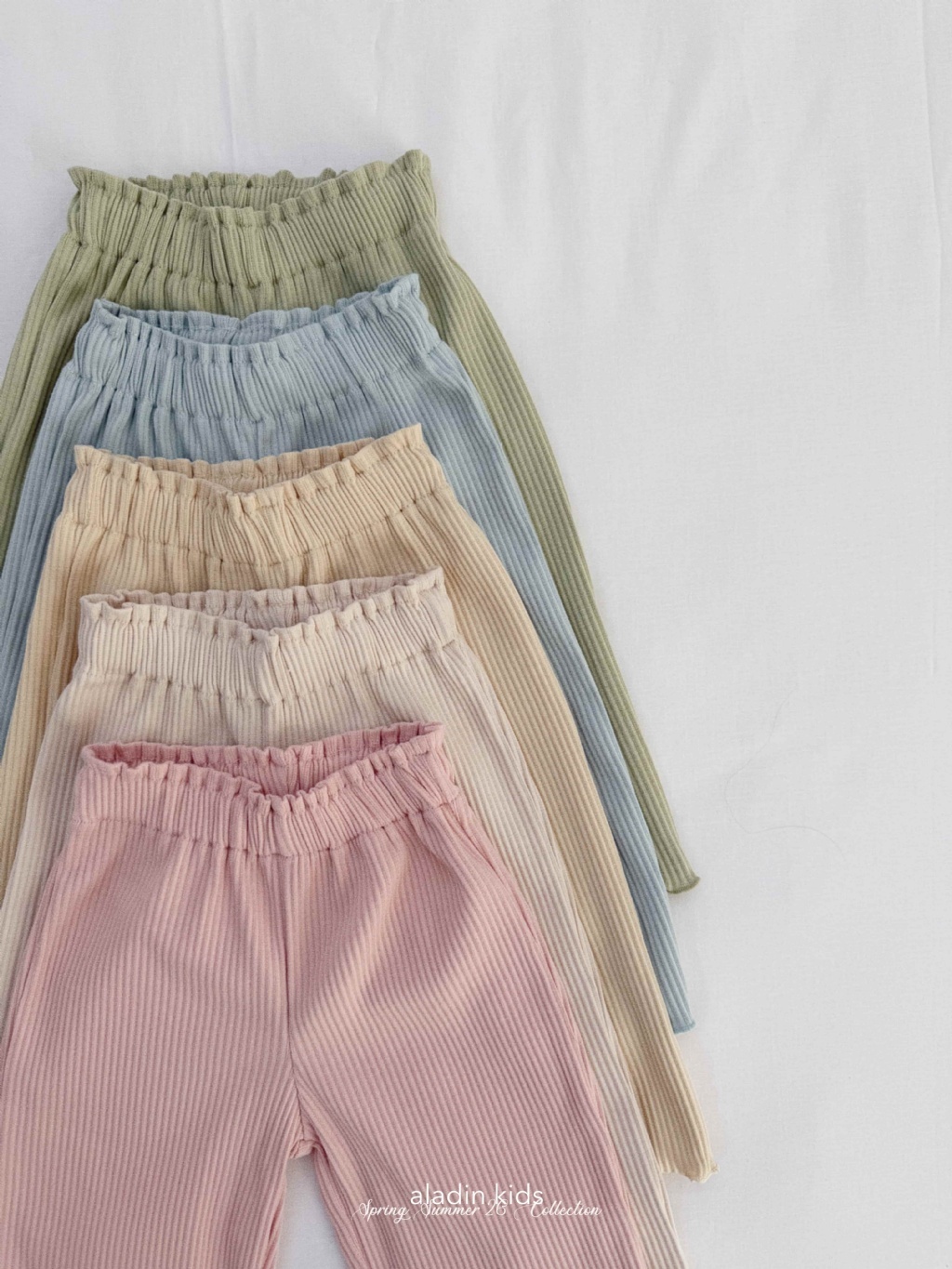 正韓春Aladin 必須包色!五色經典木耳捲邊褲