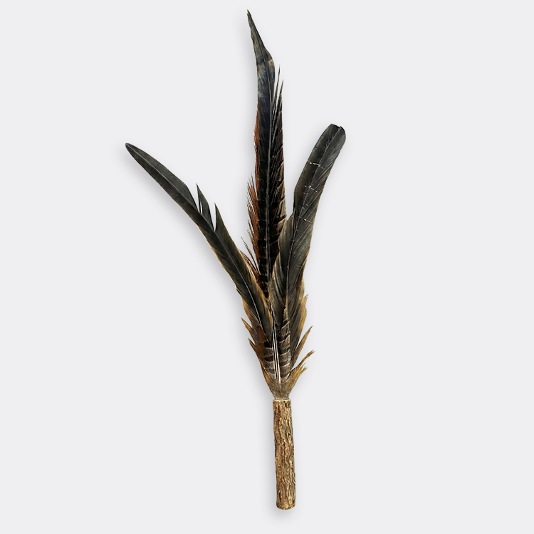 逗貓棒替換頭｜大黑山雞毛款（2入組）