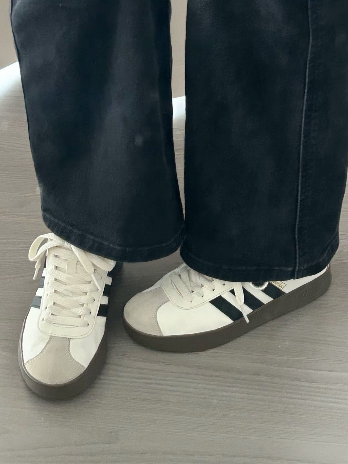 ADIDAS VL COURT 2.0 CLASSIC 奶油皮革 燙金 德訓鞋