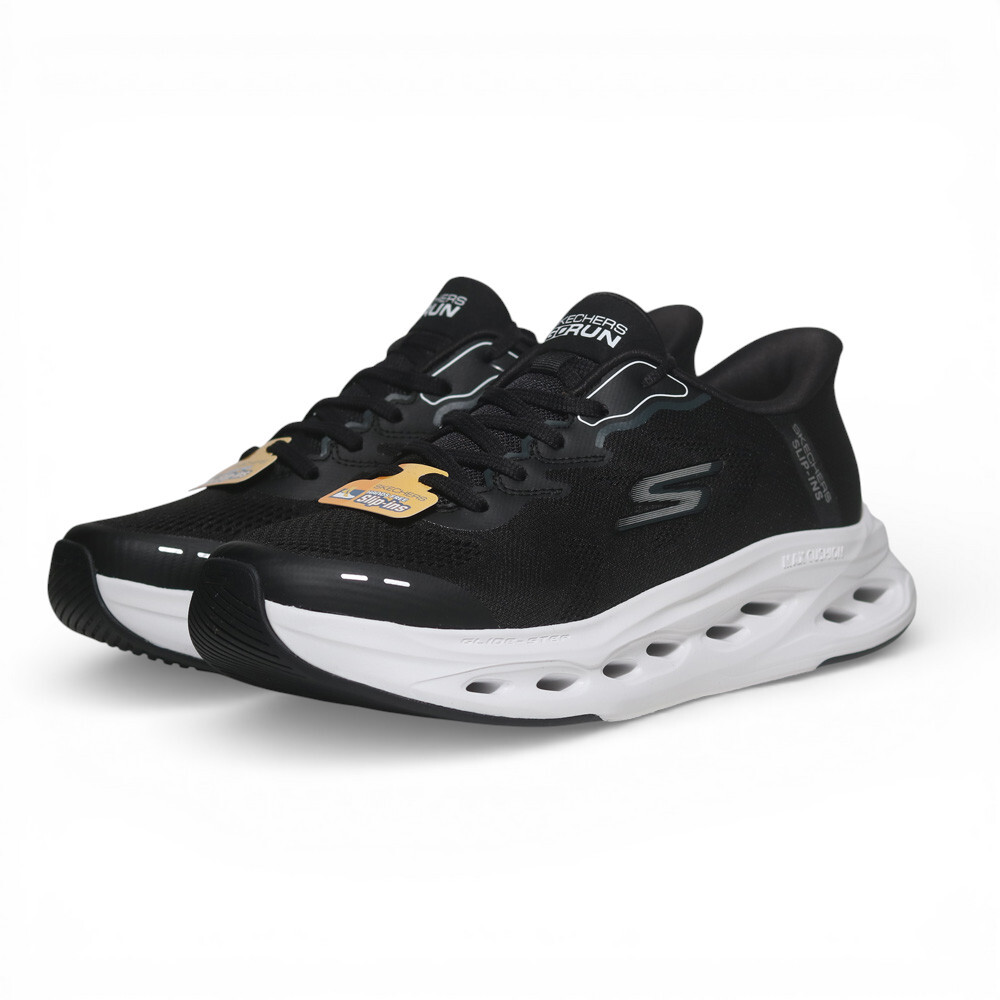 SKECHERS 慢跑鞋 MAX CUSHIONING 黑白 瞬穿 避震 男 220420BKW