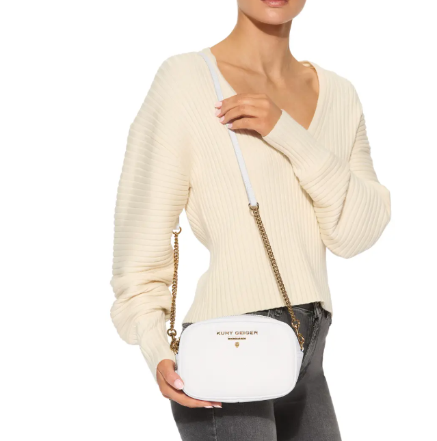 英國代購 (獨立訂單)-KG Kurt Geiger WHITE BAG  真皮手袋 (雙帶）