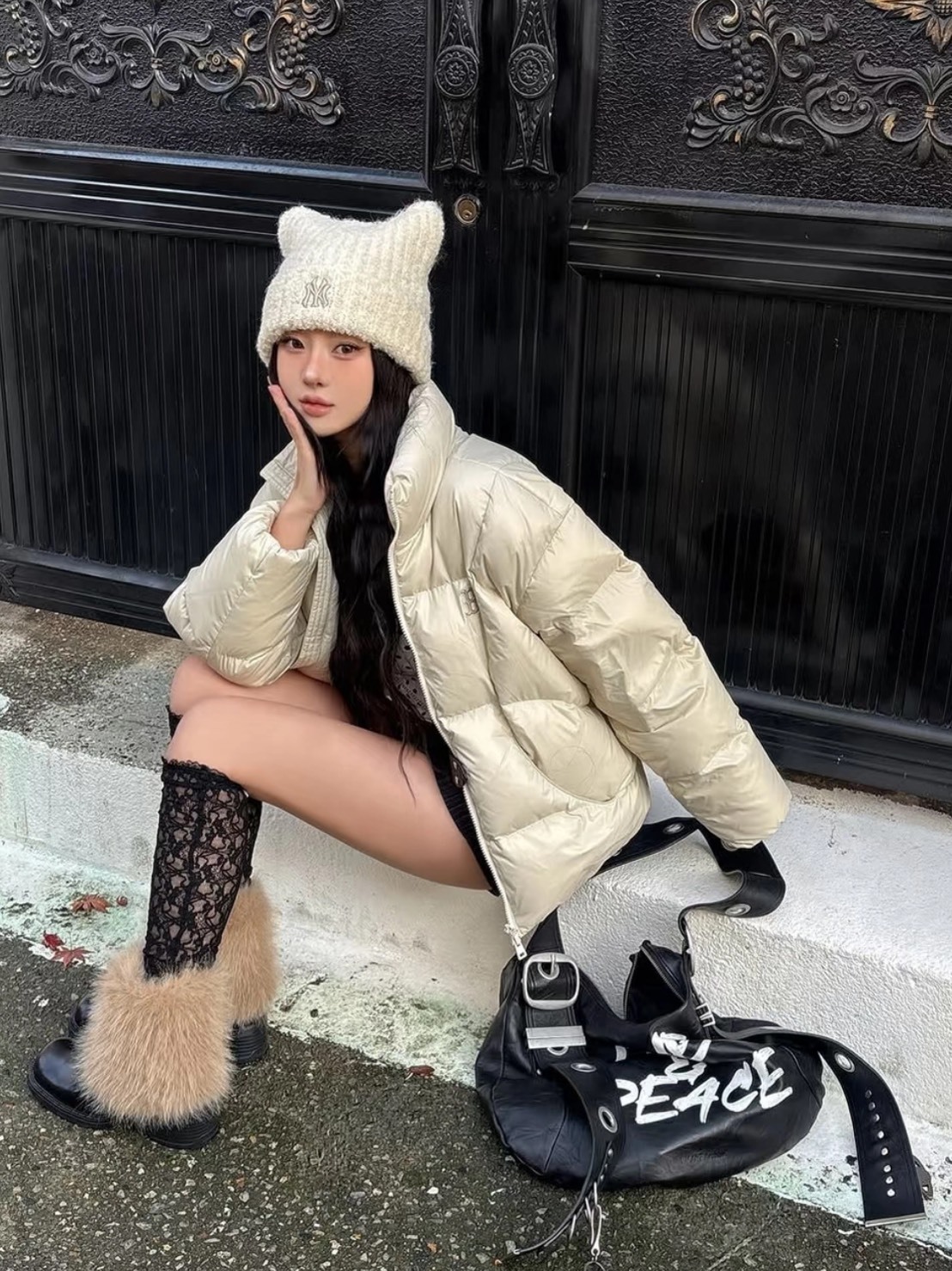 卡寶同款 MLB FW25 亮面 鴨絨 立領 麵包外套