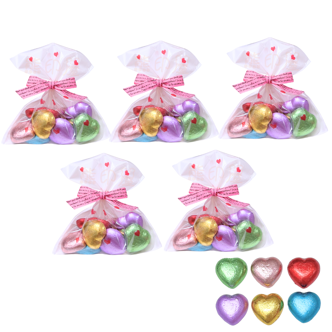 情人節愛心朱古力小禮包 X 5  (心形朱古力顏色隨機發貨)