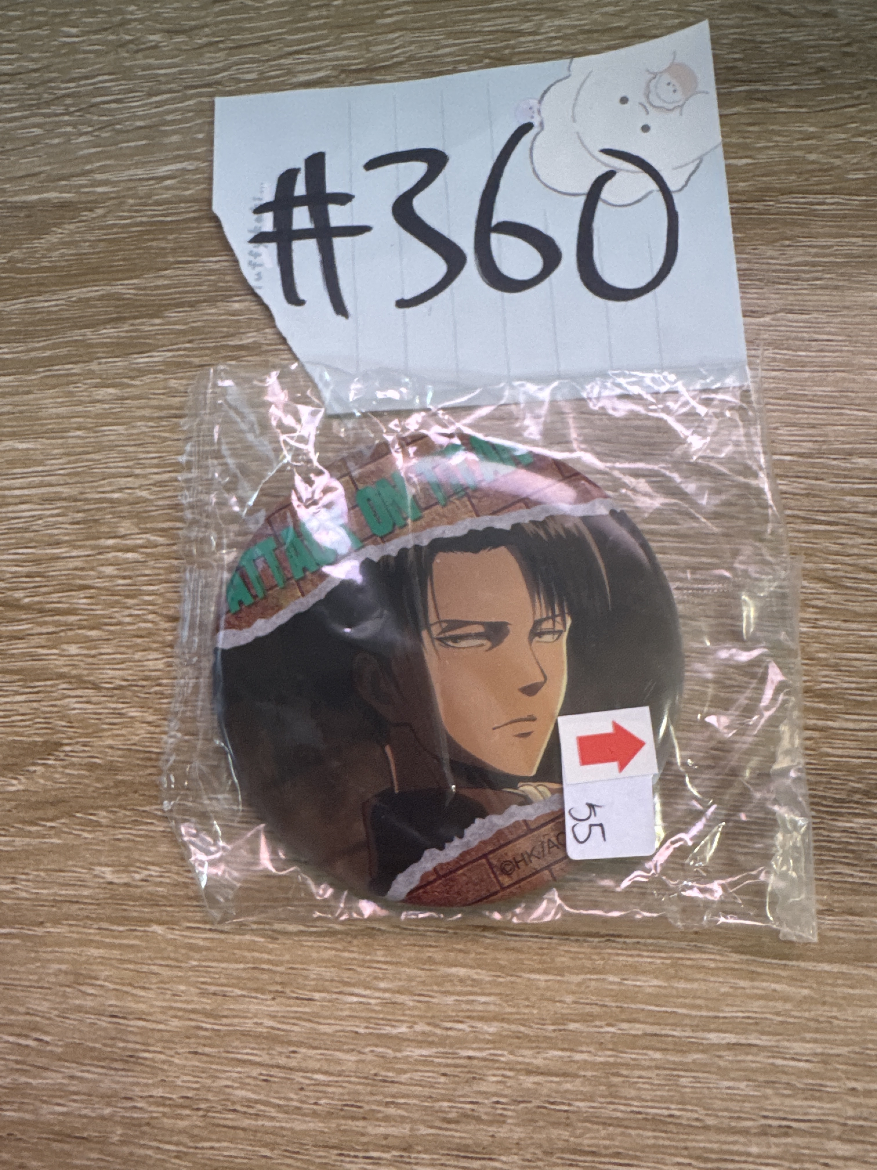 進擊的巨人 LEVI 襟章 瑕#360