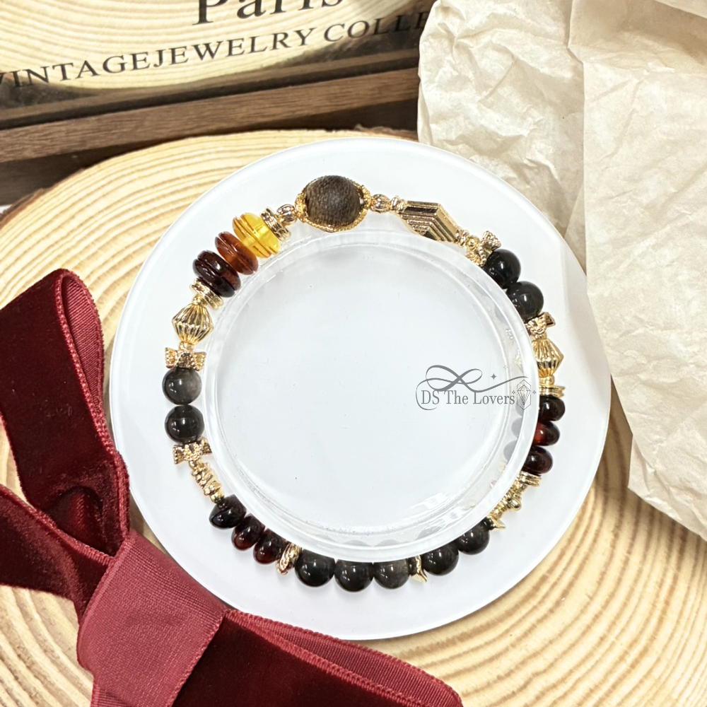 DS The Lovers｜沉香幻影・沉香琥珀銀曜石 古韻手鍊 (Agarwood Phantom)