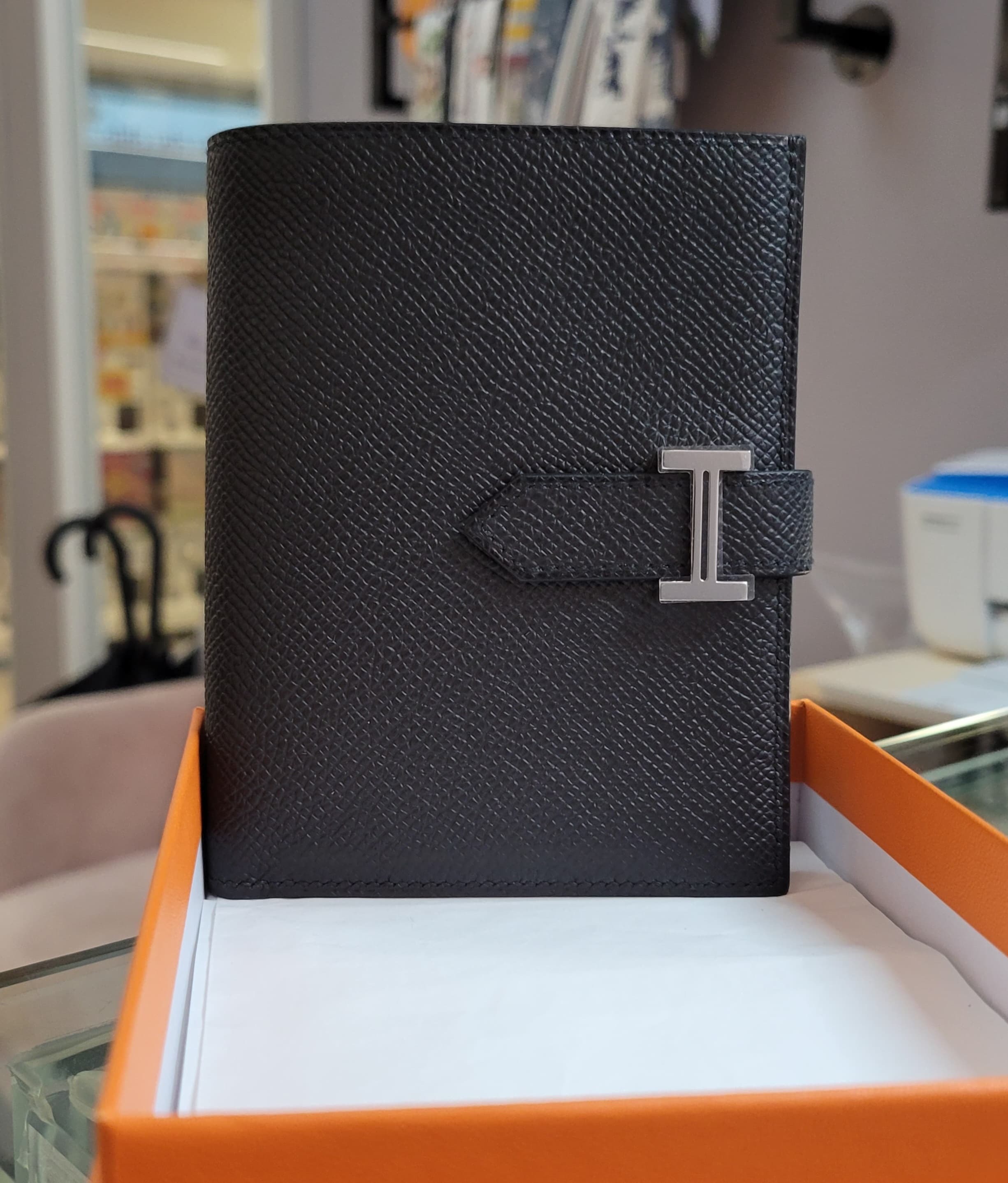 HERMES Bearn compact wallet NOIR CK 短銀包 黑色 銀扣