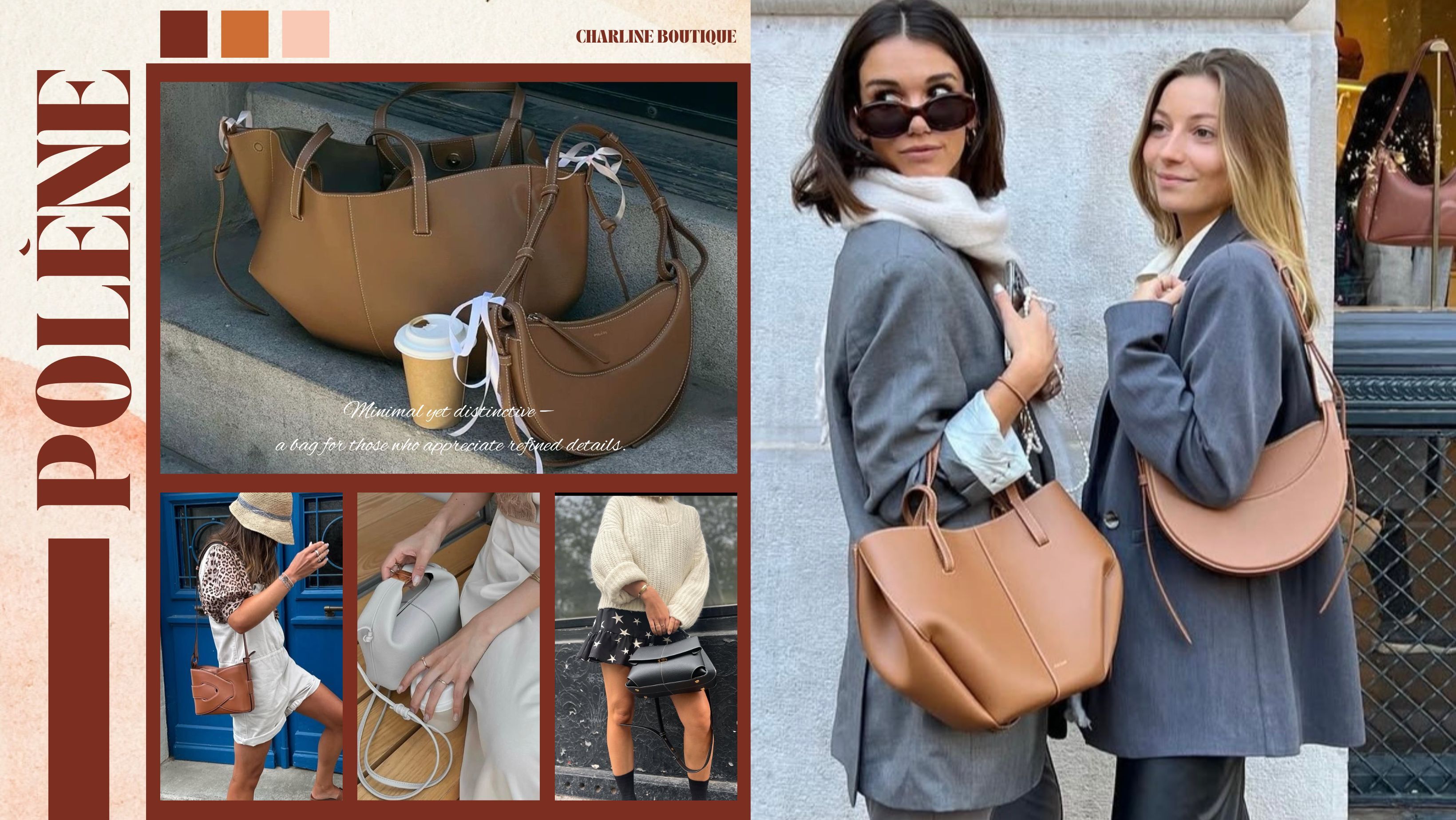 ✨小編總結：兩萬內到底該買哪顆？ 如果您還在猶豫第一顆 Polène 要選哪款，小編真心說：Polène 的質感真的會比您想像中更好，兩萬內的款式也都非常強。想百搭、想特別、想輕量、想實用，上面五款都能輕鬆應付您的日常，而且往往一背就會發現：「哇，這價格真的買對了。」想入手 Polène 的話，交給 Charline Boutique 會更省心。我們會根據您的需求（通勤、約會、容量、風格）幫您挑到最不會後悔、最適合您的那一顆。