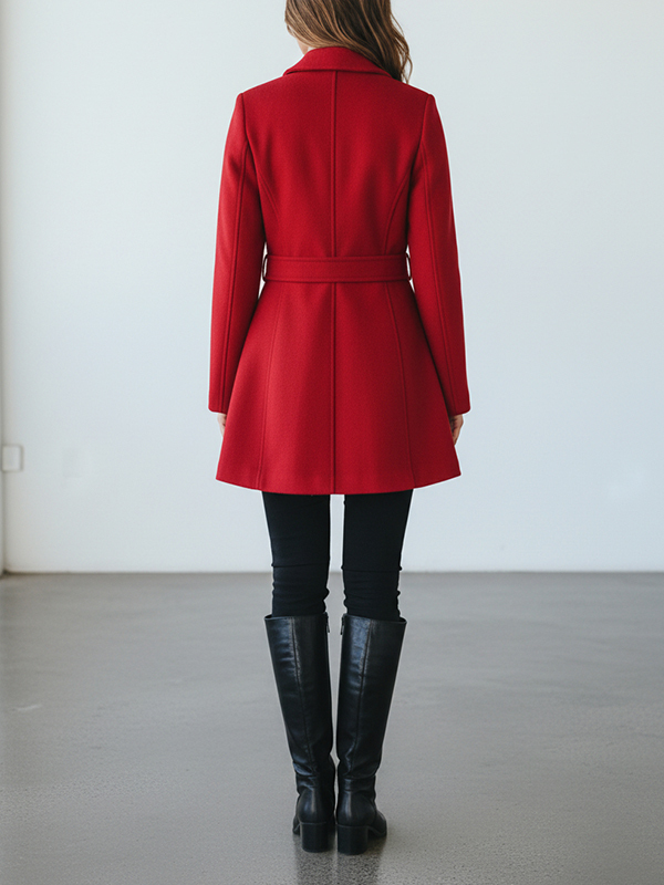 Red Valentino 雙層羊毛羊絨排釦短大衣