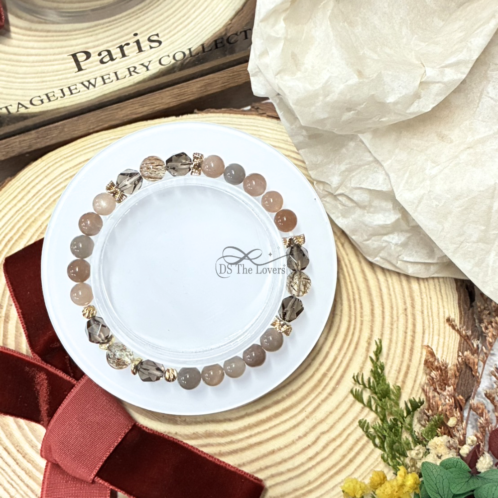 DS The Lovers｜暖霧織光・黑金超七奶茶月光手鍊 (Warm Mist Latte)