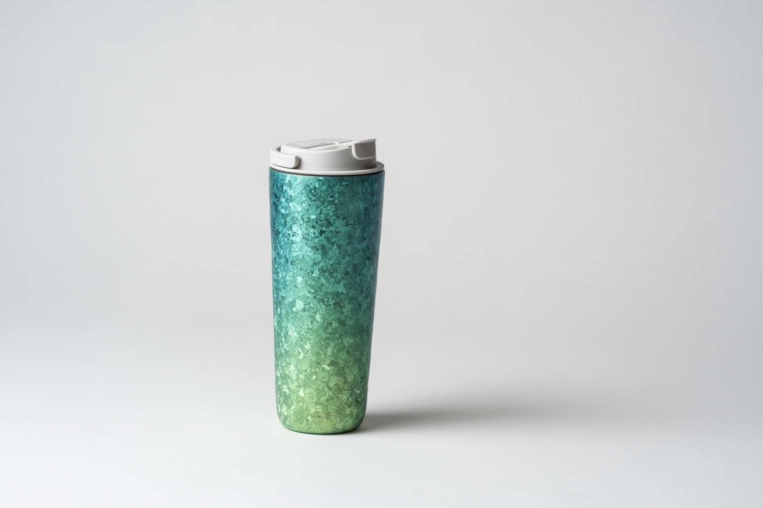 純鈦跳跳杯｜晶鈦暈彩系列｜森嶺翠綠Ｘ雲霧灰蓋