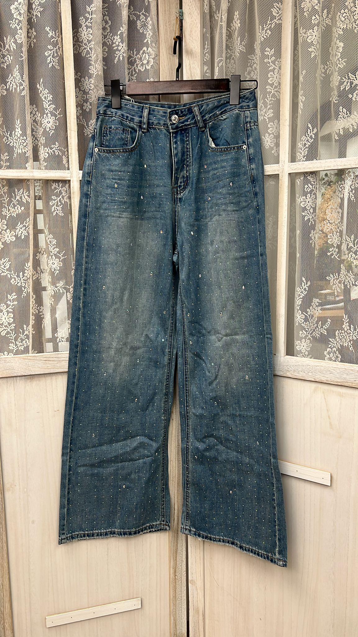 0211CT04-衣物CT-女裝牛仔褲[閃石] L碼 (A4)