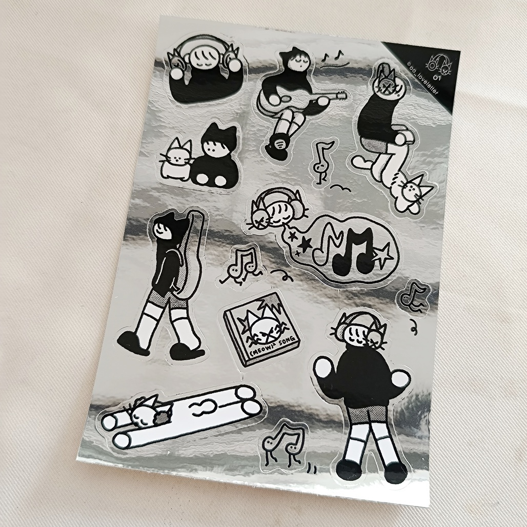 寫情書的人．meowsic 金屬貼紙