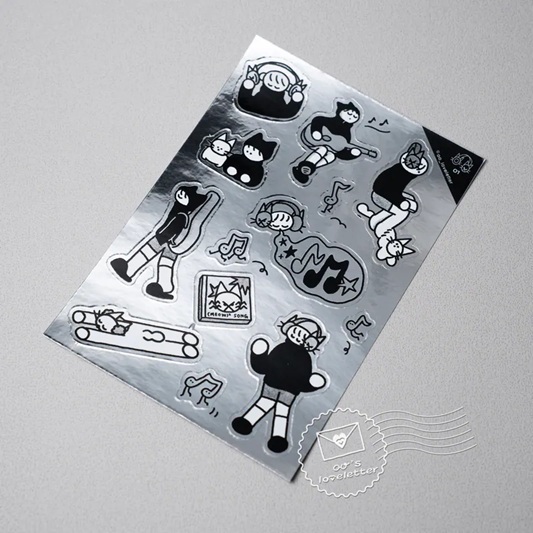 寫情書的人．meowsic 金屬貼紙