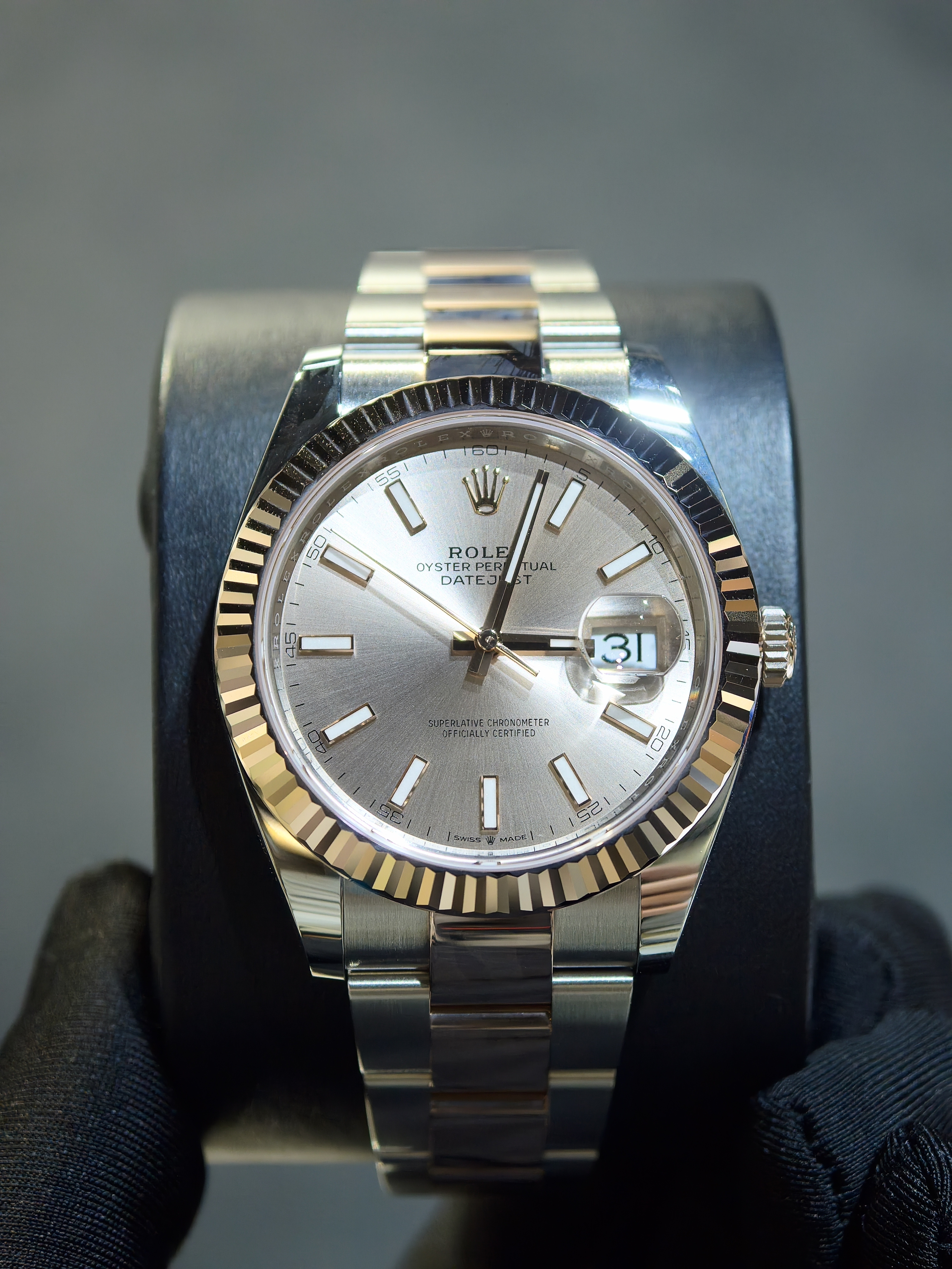 BRAND NEW ROLEX 126331-0009  SUNDUST DIAL ROSE GOLD STEEL DATEJUST 41 OYSTER STRAP