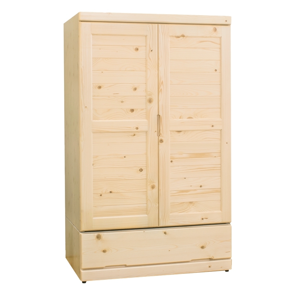 柏蒂家居-雅羅3尺松木二門一抽衣櫃