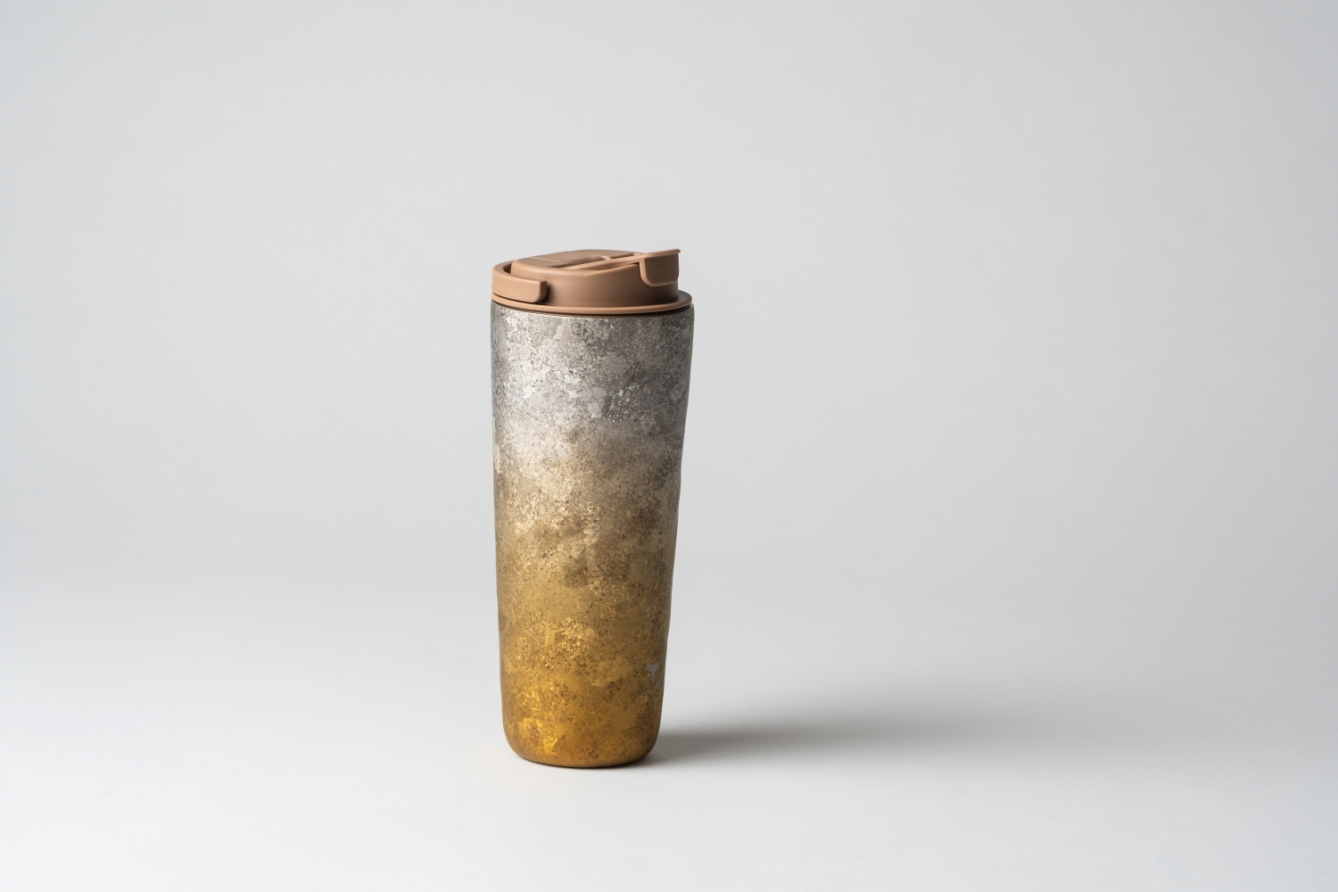 純鈦跳跳杯｜晶鈦暈彩系列｜金霜銀曜Ｘ奶茶卡蓋