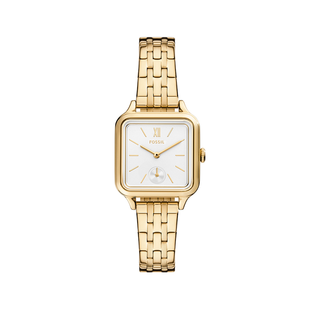 Colleen 爵士女伶復古女錶 金色不鏽鋼鍊帶 28MM BQW3832