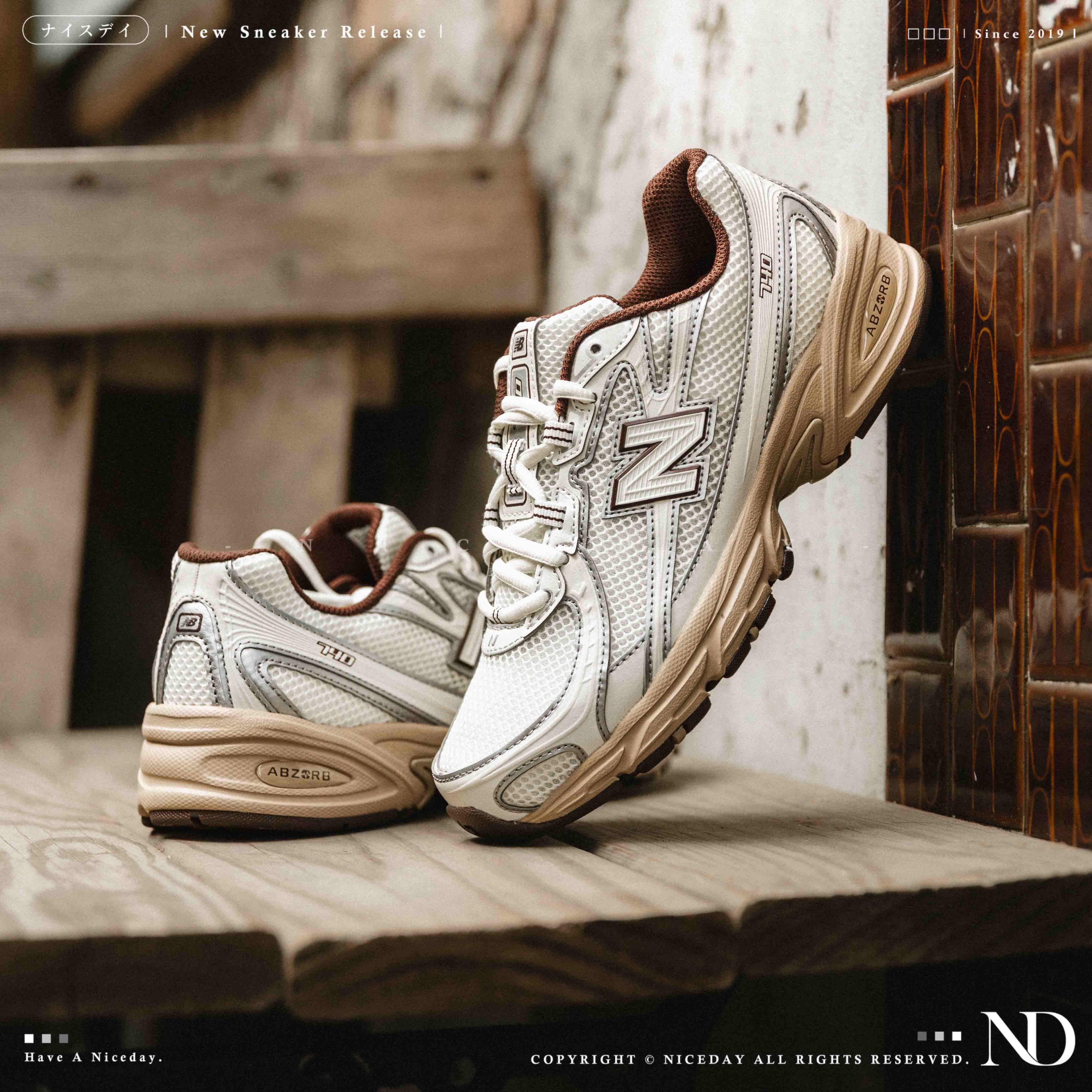 NICEDAY 現貨 New Balance 740 酒紅 復古 奶油 焦糖底 杏色 奶油白 U7401Q2