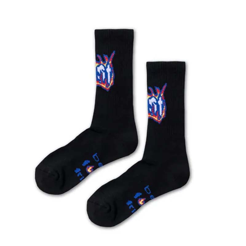 BFF Flame font Black 火焰字體 黑色 中筒襪  BF26001-BK [台灣現貨]