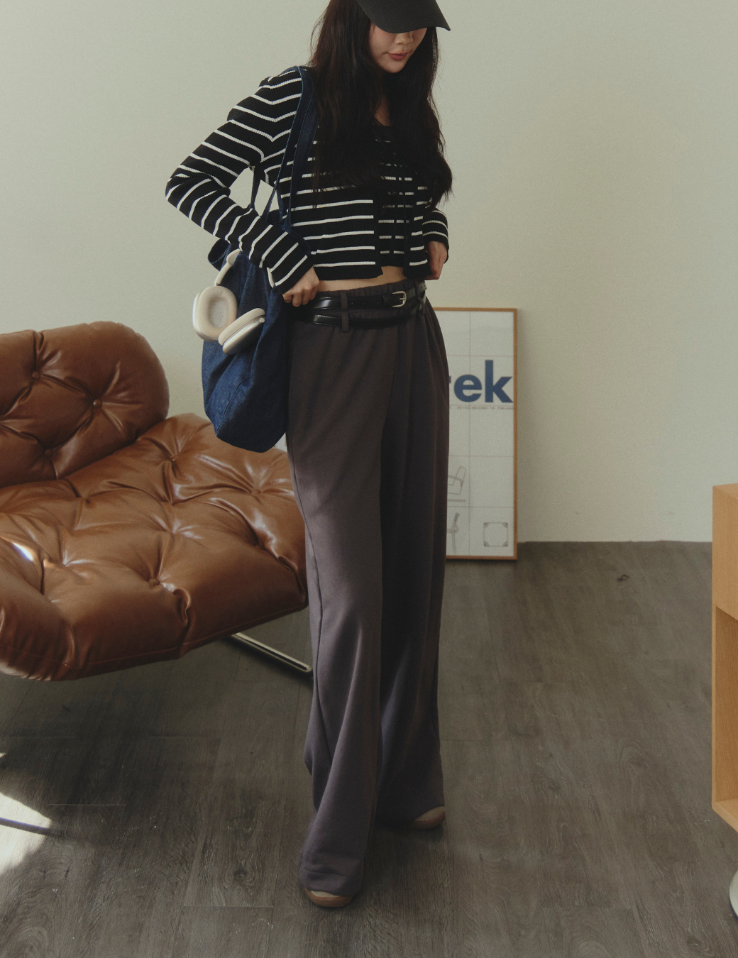 雙耳仔設計皮帶棉褲（2尺寸）