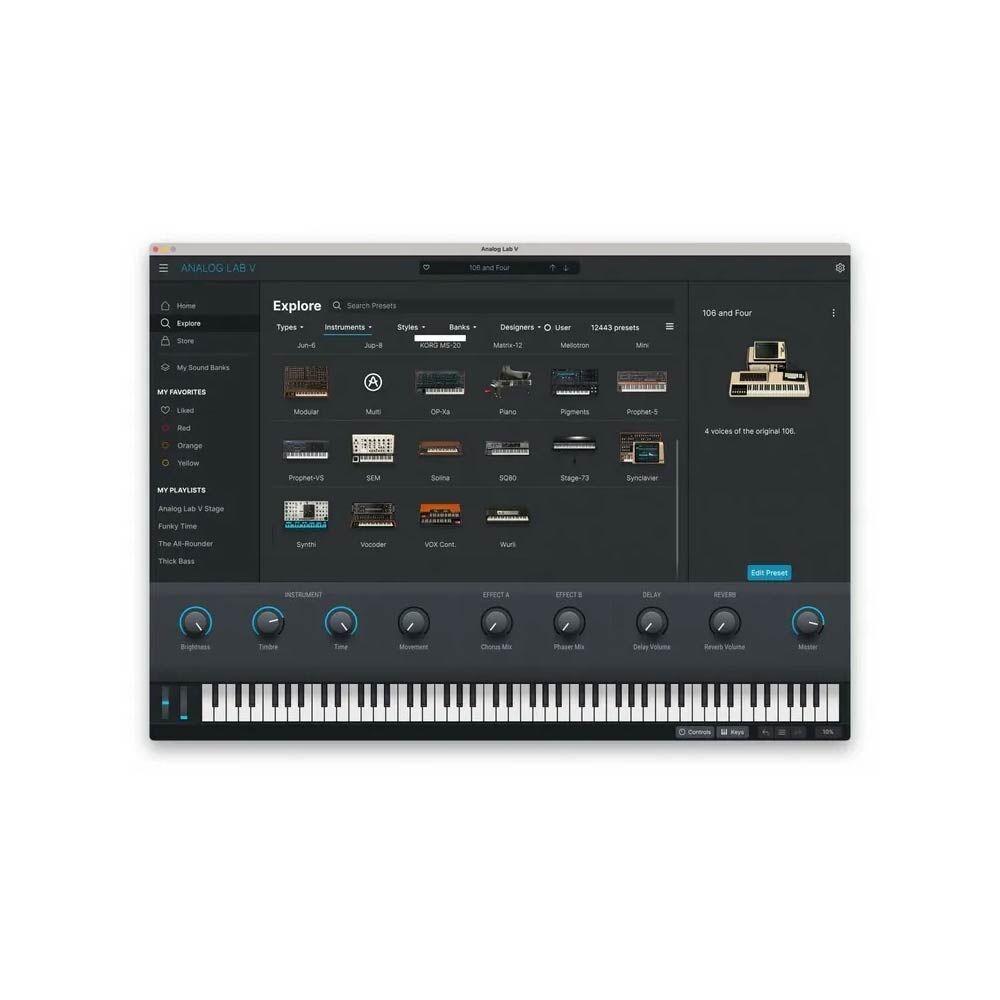 Arturia Arturia / Analog Lab V 合成器音源軟體 (序號下載版 ) 第 4 張圖片｜三峽鍵盤 / 鋼琴