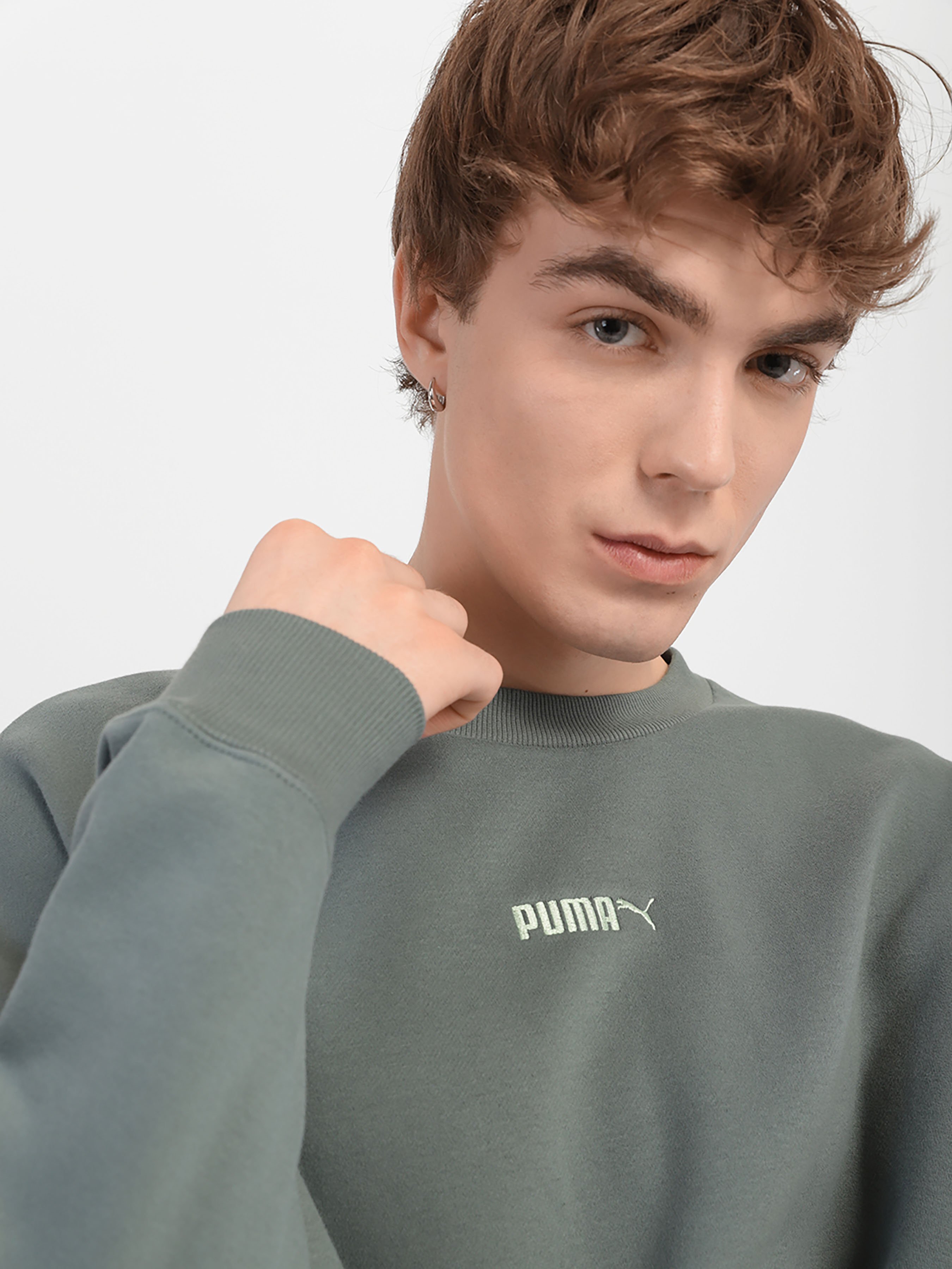 【現貨】Puma M Classics ESO 瘦子 基本款 休閒 運動 刷毛 套裝 大學tee 棉褲 黑 米 灰綠