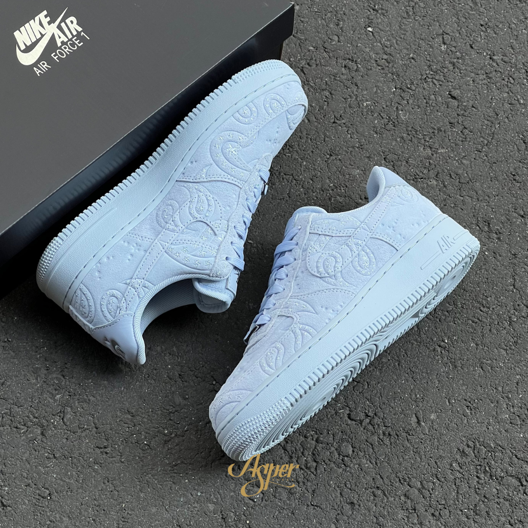 【官網限定】Nike Air Force 1 Low '07 PRM "Paisley Hydrogen" 氫藍 浮雕 女鞋 IO1259-400 I
