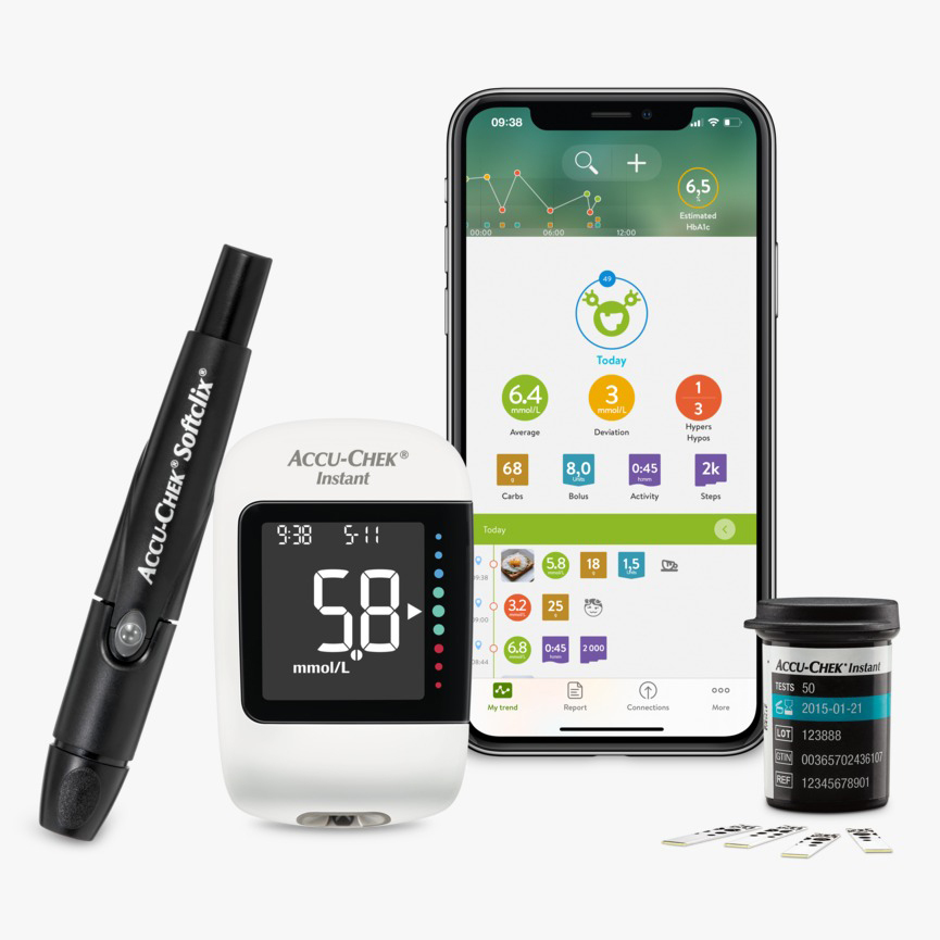 Accu-Chek Instant 逸智血糖機套裝 (試紙50條裝x2盒 + 採血針100支)