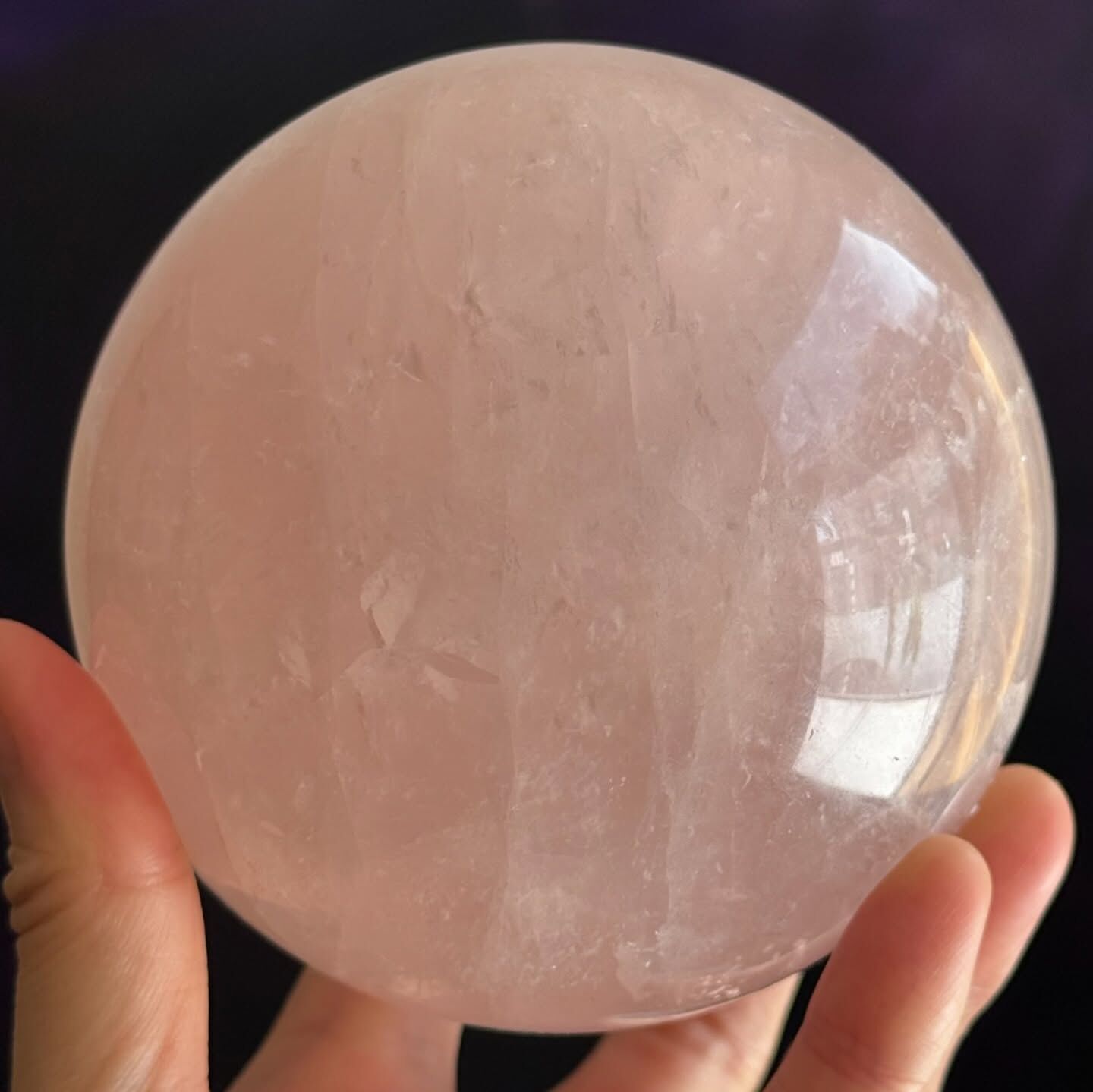 [原石] 粉晶 水晶球  8公分 附底座