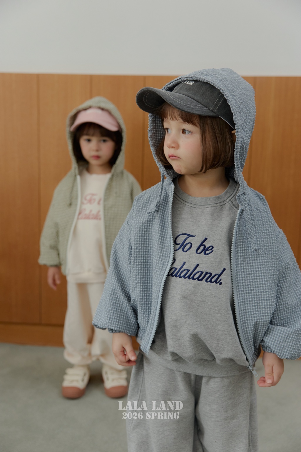 韓國🇰🇷 LALA LAND 氣泡格子連帽外套(XS-XL)