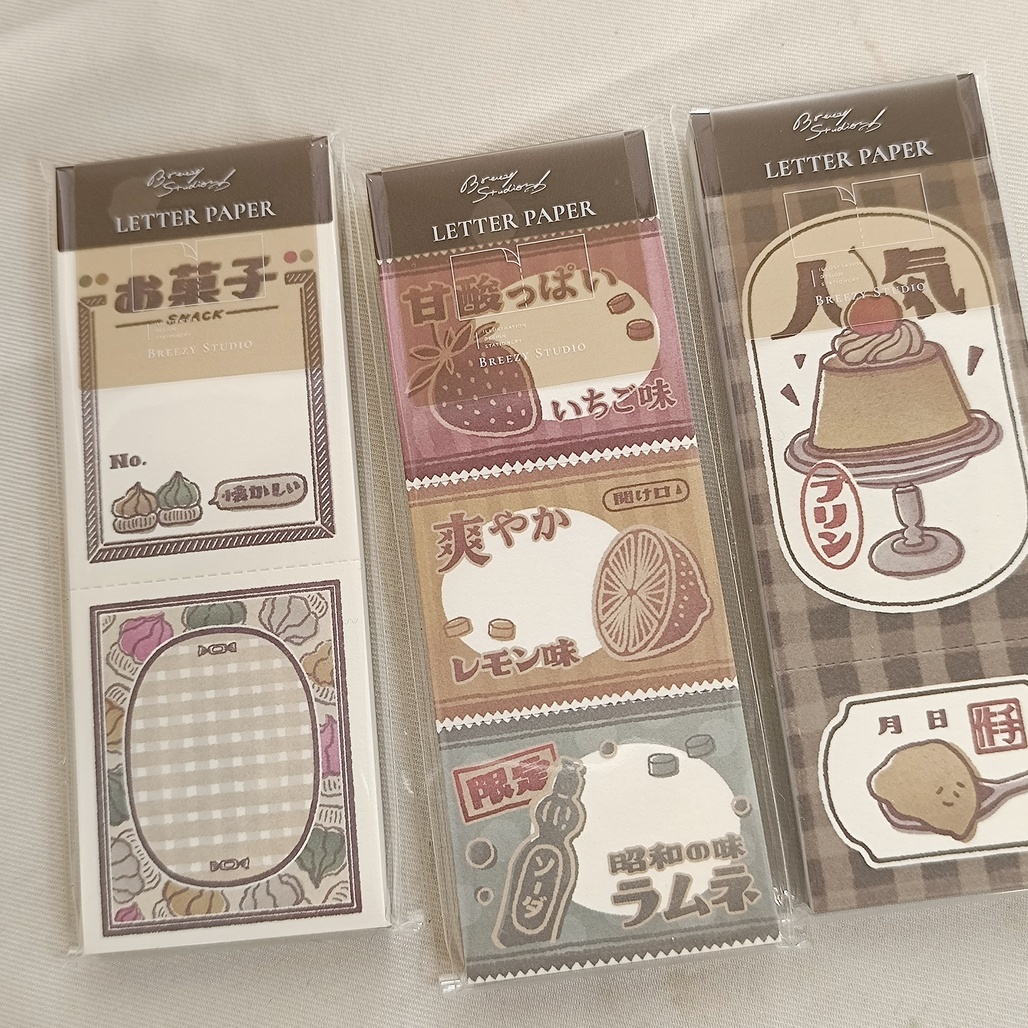 微瘋畫室．お菓子/布丁/果物の飴 便箋本 <整本/綜合分裝>