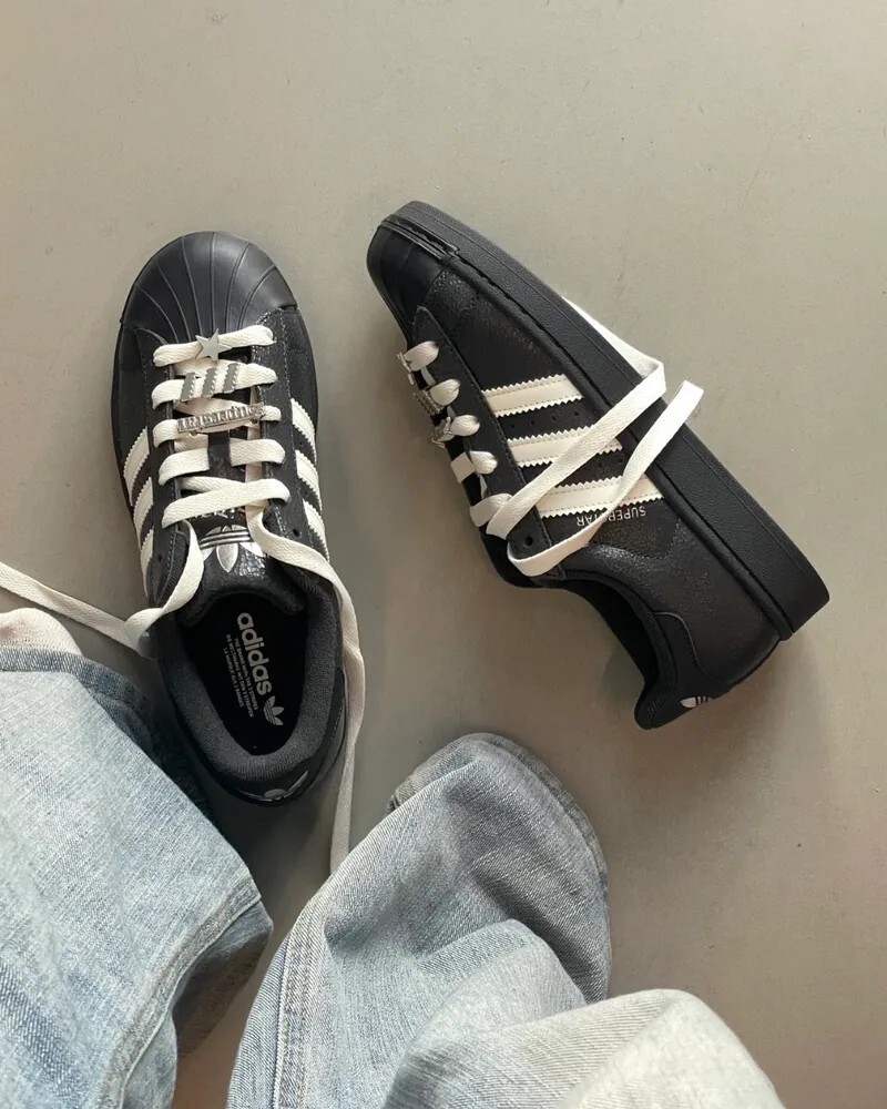 KTQ STORE ‧ Adidas Originals Superstar 2.0 灰黑色鞋扣裂做舊貝殼鞋 IH1628