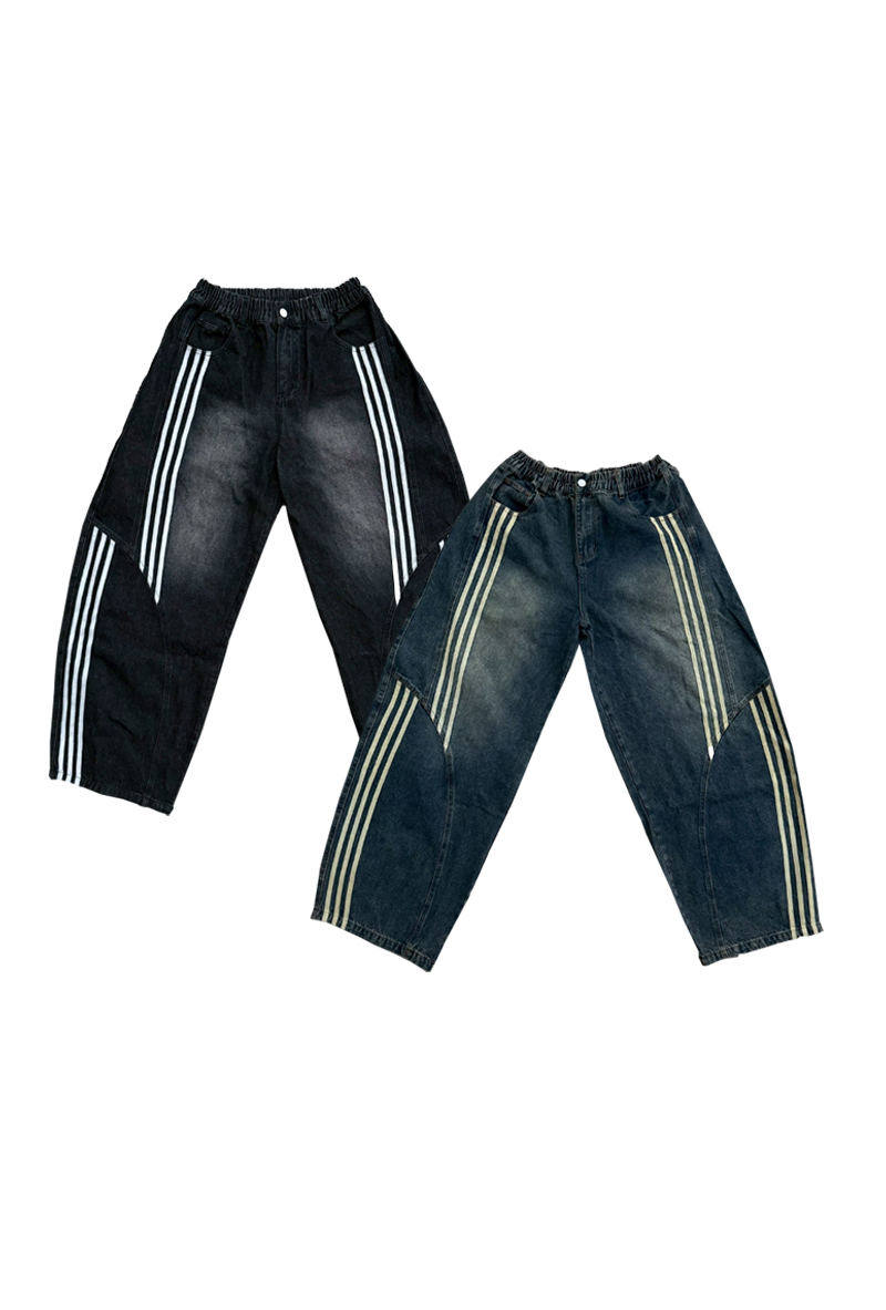 美式三線彎刀褲