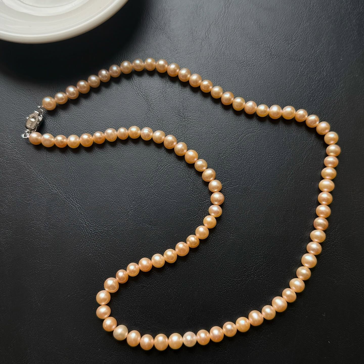 [原石] 淡水珍珠 粉色項鏈 925銀項鍊