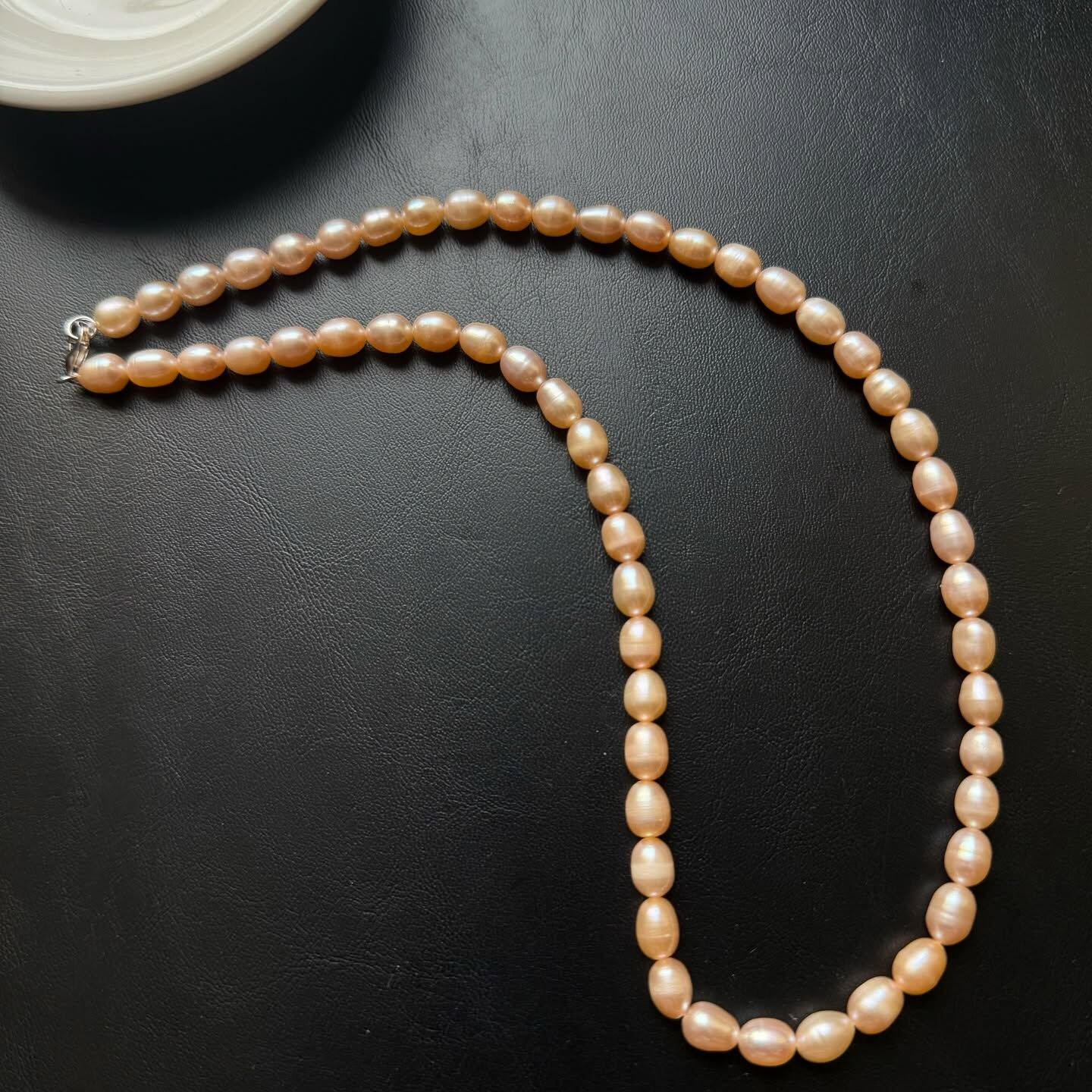 [原石] 淡水珍珠 粉色項鏈 925銀項鍊