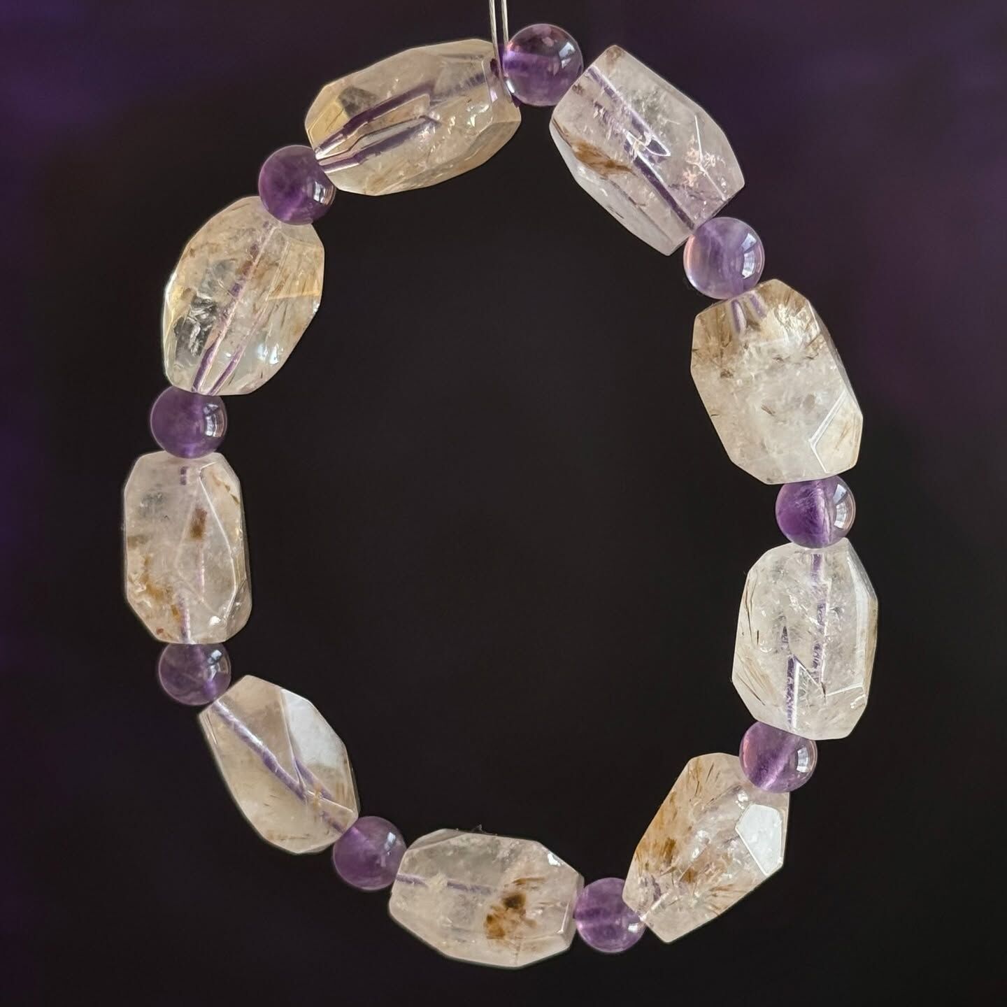 [原石] 黃磷鐵礦石英 水晶手串