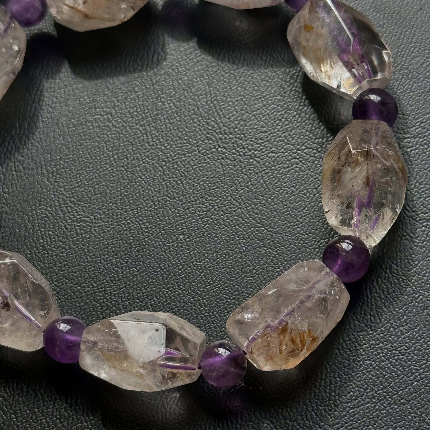 [原石] 黃磷鐵礦石英 水晶手串