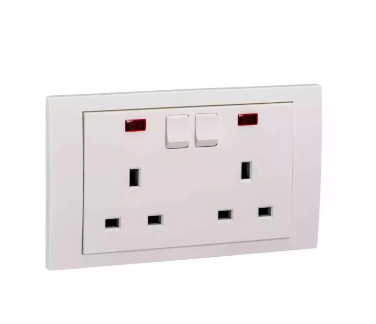 VIVACE(元雅)13A孖位有燈有制插座-[KB25N-WE]