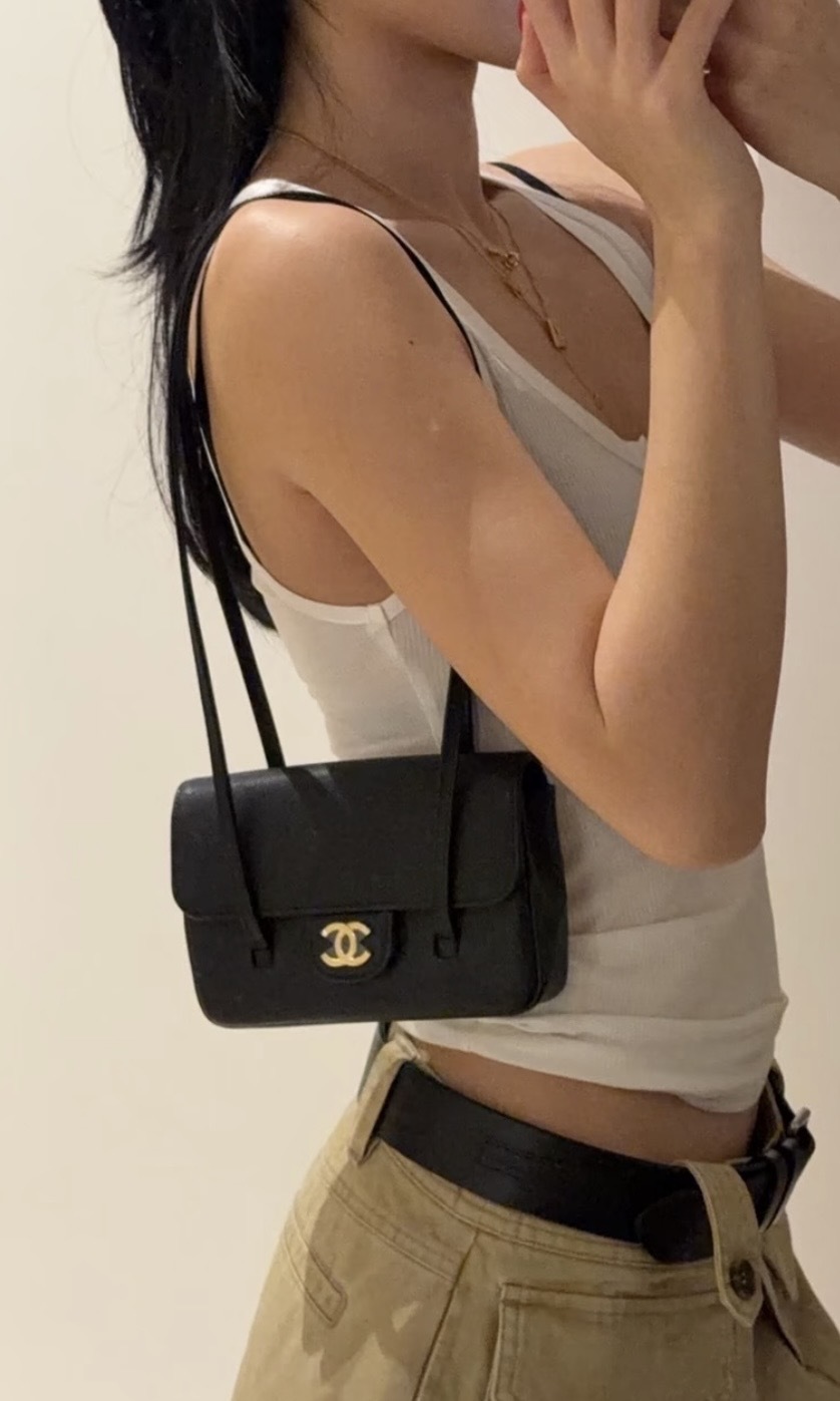 【7色入】Chanel 26P金標雙C Logo長手柄手提單肩包