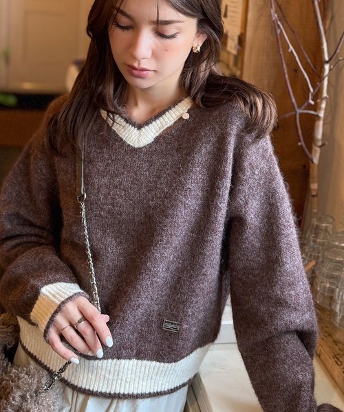 MB  V領針織套頭衫