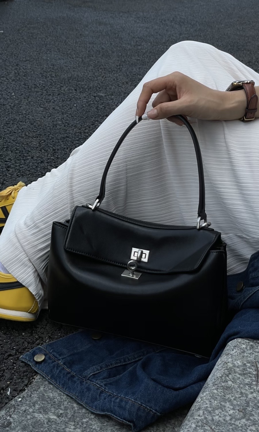 Balenciaga mini rodeo 黑銀色