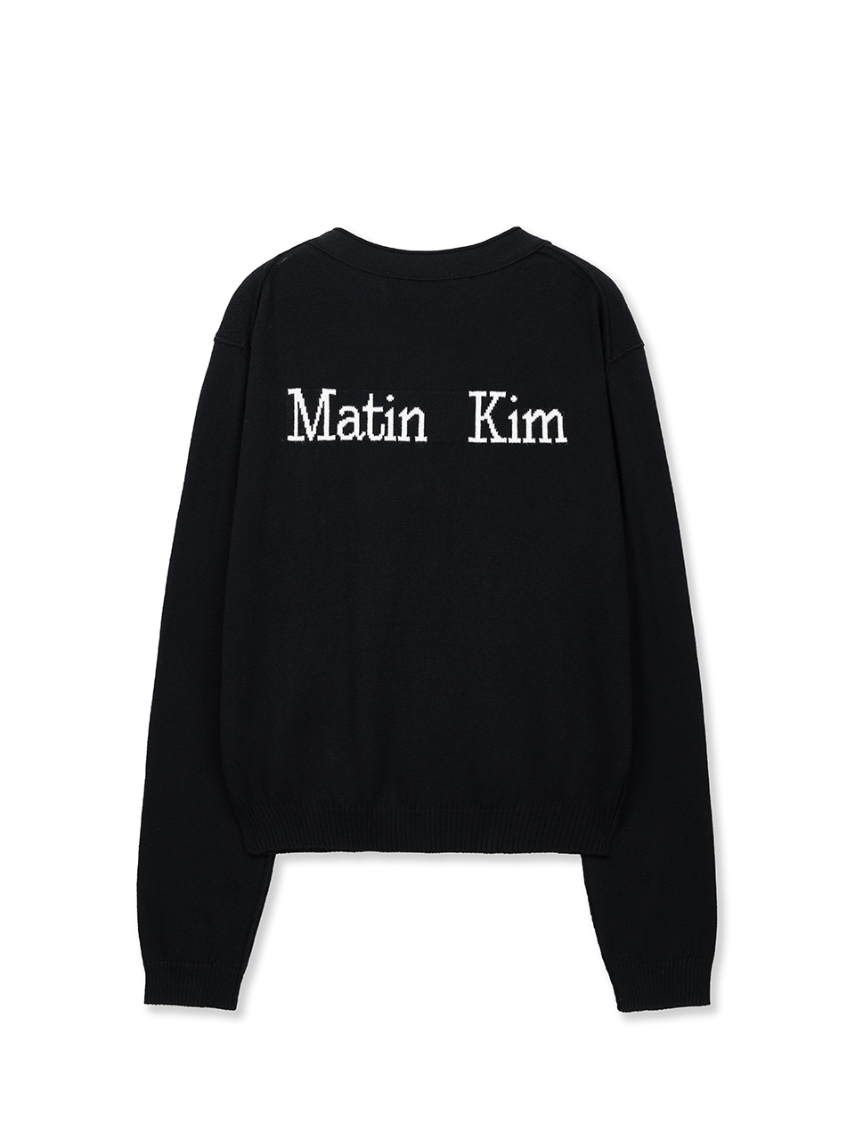 LOGO提花按扣針織上衣 黑色