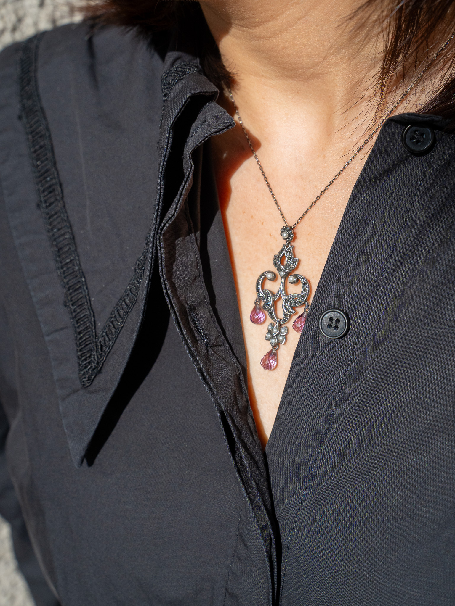 紫水晶吊燈項鍊（OP1252）