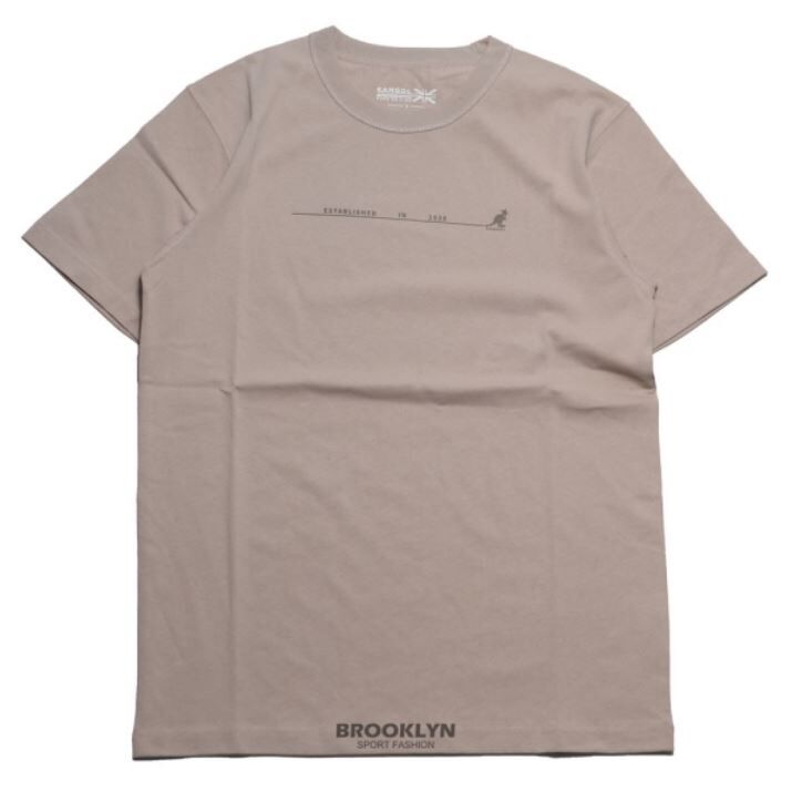 【下殺↘ $399】KANGOL 短T 時間線 背面大LOGO 淺卡其色 短袖 上衣 男 6125100631